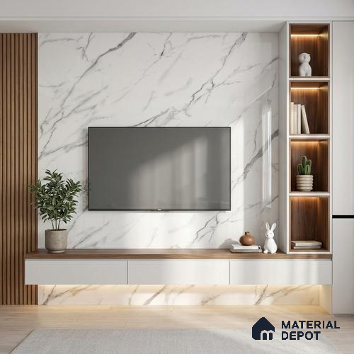 LM 23540 (HG 7550) Stone Archway 8 ft x 4 ft High Gloss Finish Decorative Laminate - 1 mm | Suitable for TV Unit, Wardrobe, Kitchen Cabinets