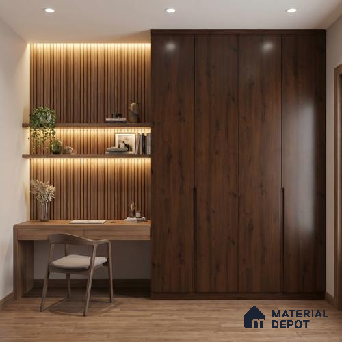 Wooden Look LM 23549 Midtown Maple 8 ft x 4 ft Almond Finish Decorative Laminate - 1 mm | Suitable for TV Unit, Wardrobe, Kitchen Cabinets