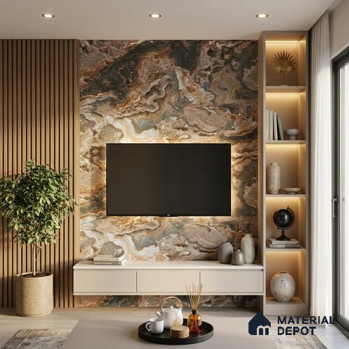 LM 23550 Copper Canyon 8 ft x 4 ft Antique Finish Decorative Laminate - 1 mm | Suitable for TV Unit, Wardrobe, Kitchen Cabinets