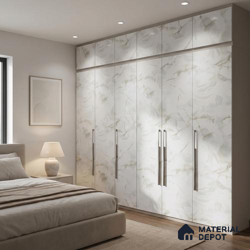 LM 23552 (HG 7281) lcy mist 8 ft x 4 ft High Gloss Finish Decorative Laminate - 1 mm | Suitable for TV Unit, Wardrobe, Kitchen Cabinets