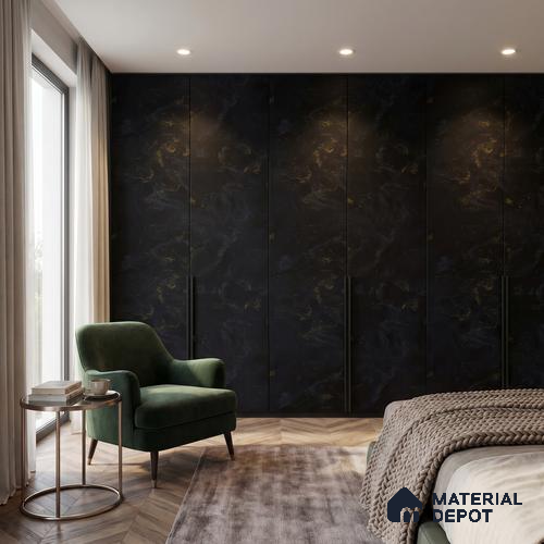 Wooden Look LM 23559 Golden Vein Gloss 8 ft x 4 ft Arabesque Wood Finish Decorative Laminate - 1 mm | Suitable for TV Unit, Wardrobe, Kitchen Cabinets