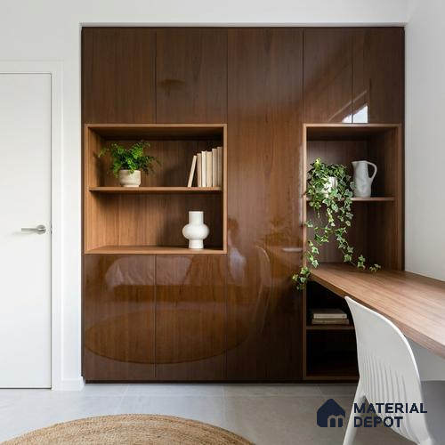 Wooden Look LM 23561 (HG 7125) Cinnamon Spice 8 ft x 4 ft High Gloss Finish Decorative Laminate - 1 mm | Suitable for TV Unit, Wardrobe, Kitchen Cabinets