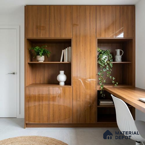 Wooden Look LM 23563 (HG 7252) Shadowed Walnut 8 ft x 4 ft High Gloss Finish Decorative Laminate - 1 mm | Suitable for TV Unit, Wardrobe, Kitchen Cabinets