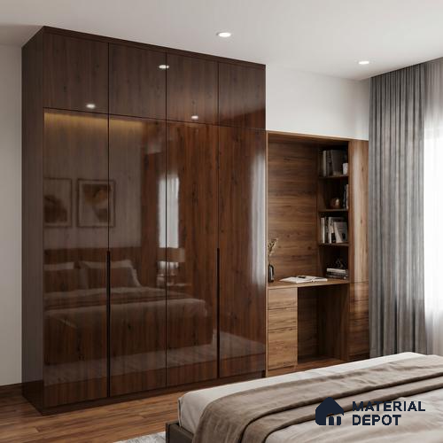 Wooden Look LM 23569 (HG 7293) Midtown maple 8 ft x 4 ft High Gloss Finish Decorative Laminate - 1 mm | Suitable for TV Unit, Wardrobe, Kitchen Cabinets