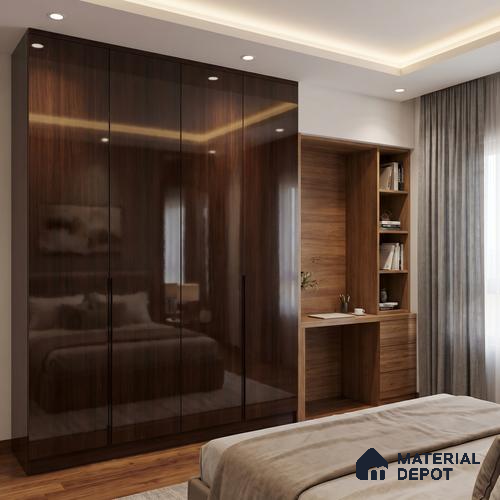 Wooden Look LM 23571 Wenge Wood 8 ft x 4 ft High Gloss Finish Decorative Laminate - 1 mm | Suitable for TV Unit, Wardrobe, Kitchen Cabinets
