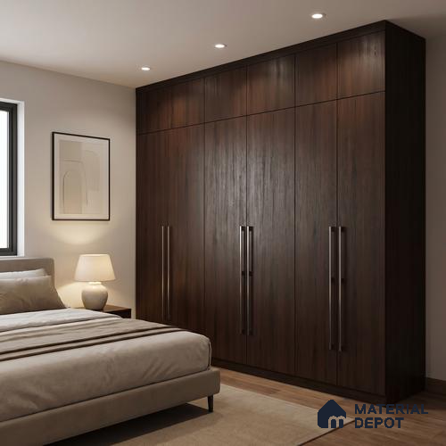 Wooden Look LM 23594 Midnight Mahogany 8 ft x 4 ft Autumn Weave Finish Decorative Laminate - 1 mm | Suitable for TV Unit, Wardrobe, Kitchen Cabinets