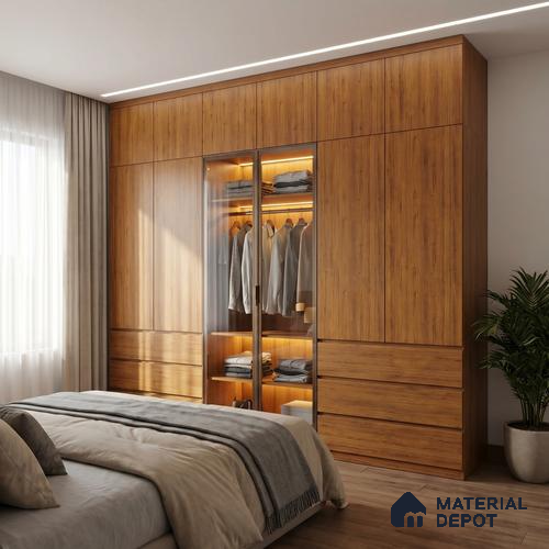 Wooden Look LM 23597 (AR 04 7116) SunDappled Oak 8 ft x 4 ft Ash Refined Finish Decorative Laminate - 1 mm | Suitable for TV Unit, Wardrobe, Kitchen Cabinets