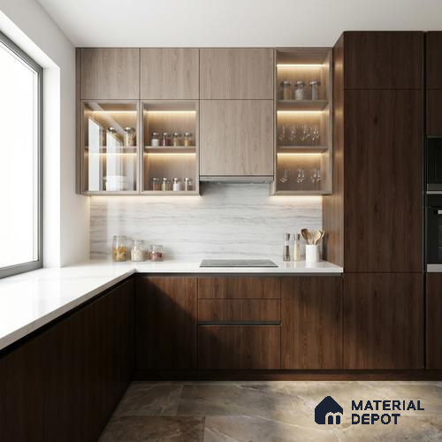 Wooden Look LM 23601 (AO 08 7286) Coal Wood 8 ft x 4 ft Apex Oak Finish Decorative Laminate - 1 mm | Suitable for TV Unit, Wardrobe, Kitchen Cabinets