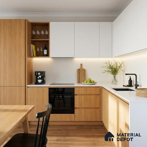 Wooden Look LM 23602 (SF 7285) Butterscotch Oak 8 ft x 4 ft Suede Finish Decorative Laminate - 1 mm | Suitable for TV Unit, Wardrobe, Kitchen Cabinets