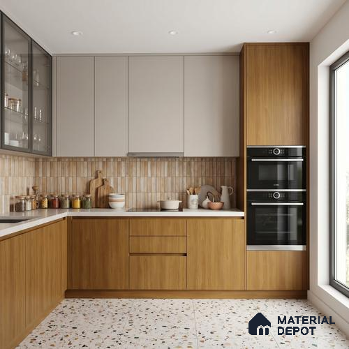 Wooden Look LM 23614 (SF 7537) Golden Honey 8 ft x 4 ft Suede Finish Decorative Laminate - 1 mm | Suitable for TV Unit, Wardrobe, Kitchen Cabinets