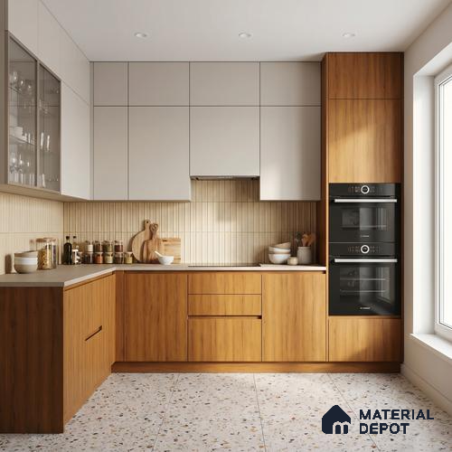 Wooden Look LM 23615 (SF 7252) Shadowed Walnut 8 ft x 4 ft Suede Finish Decorative Laminate - 1 mm | Suitable for TV Unit, Wardrobe, Kitchen Cabinets