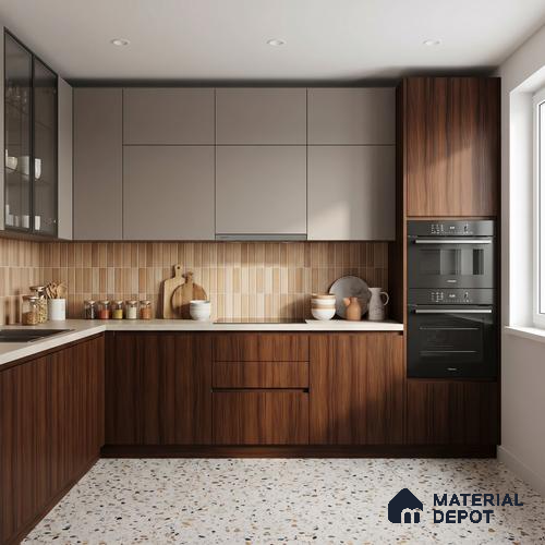 Wooden Look LM 23616 (SF 7297) Dark Walnut 8 ft x 4 ft Suede Finish Decorative Laminate - 1 mm | Suitable for TV Unit, Wardrobe, Kitchen Cabinets