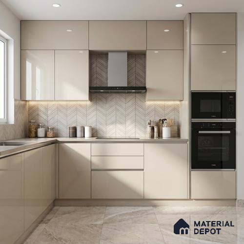 Soft White Solid Color Acrylic Laminate LM 24325 8 ft x 4 ft High Gloss Finish - 1.5 mm | Matching Edgeband code - EB 02116 | Suitable for Living Room, Kitchen, Office