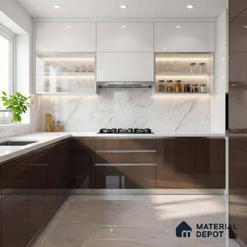 Espresso Brown Solid Color Acrylic Laminate LM 24333 8 ft x 4 ft High Gloss Finish - 1.5 mm | Matching Edgeband code - EB 02123 | Suitable for Living Room, Kitchen, Office