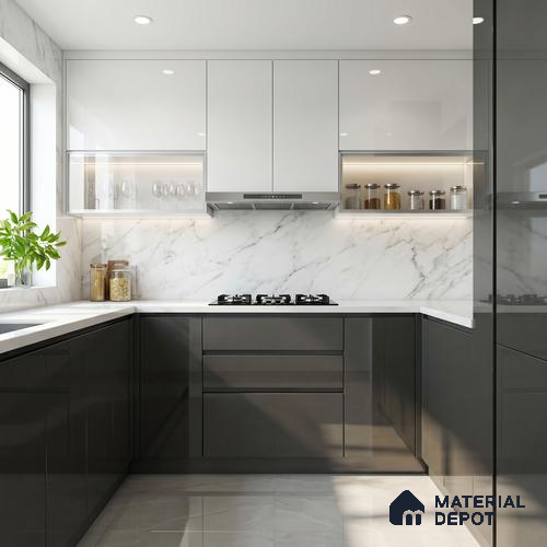 Deep Forest Green Solid Color Acrylic Laminate LM 24336 8 ft x 4 ft High Gloss Finish - 1.5 mm | Matching Edgeband code - EB 02126 | Suitable for Living Room, Kitchen, Office