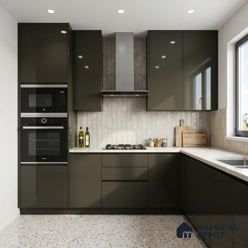 Espresso Brown Solid Color Acrylic Laminate LM 24349 8 ft x 4 ft High Gloss Finish - 1.5 mm | Matching Edgeband code - EB 02131 | Suitable for Living Room, Kitchen, Office