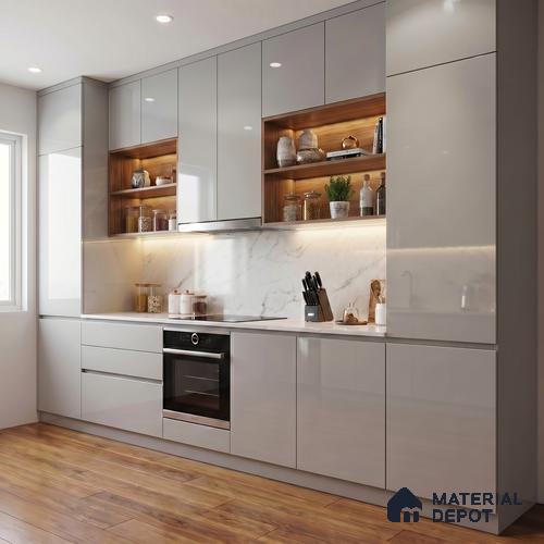 Solid White Solid Color Acrylic Laminate LM 24524 8 ft x 4 ft High Gloss Finish - 1.5 mm | Matching Edgeband code - EB 02106 | Suitable for Living Room, Kitchen, Office