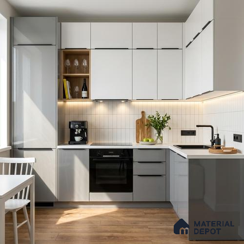 Pebble Grey Solid Color Acrylic Laminate LM 24537 8 ft x 4 ft High Gloss Finish - 1.5 mm | Matching Edgeband code - EB 02086 | Suitable for Living Room, Kitchen, Office