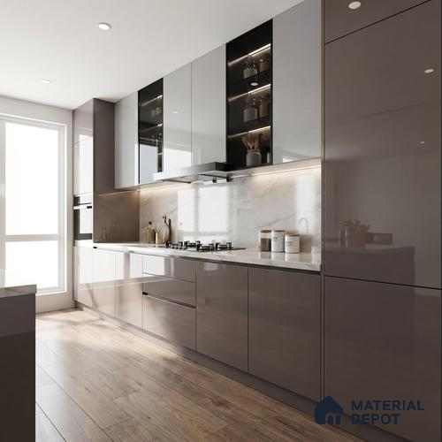 Muted Purple Solid Color Acrylic Laminate LM 24548 8 ft x 4 ft High Gloss Finish - 1.5 mm | Matching Edgeband code - EB 02090 | Suitable for Living Room, Kitchen, Office
