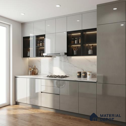 White Acrylic Laminate LM 24551 8 ft x 4 ft High Gloss Finish - 1.5 mm | Matching Edgeband code - EB 02111 | Suitable for TV Unit, Wardrobe, Cabinets