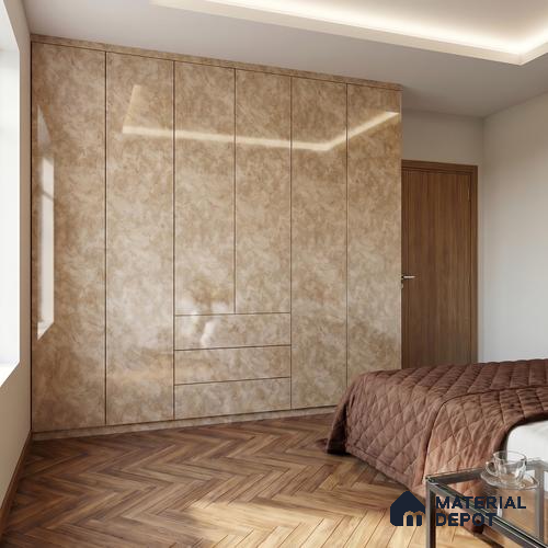 Beige Marble Acrylic Laminate LM 24553 8 ft x 4 ft High Gloss Finish - 1.5 mm | Suitable for TV Unit, Wardrobe, Cabinets