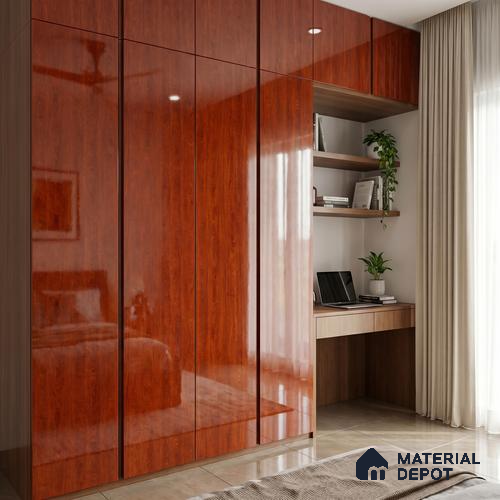 Wooden Look Acrylic Laminate LM 24642 8 ft x 4 ft High Gloss Finish - 1.5 mm | Suitable for TV Unit, Wardrobe, Cabinets