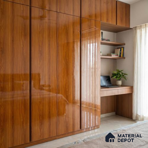 Wooden Look Acrylic Laminate LM 24643 8 ft x 4 ft High Gloss Finish - 1.5 mm | Suitable for TV Unit, Wardrobe, Cabinets