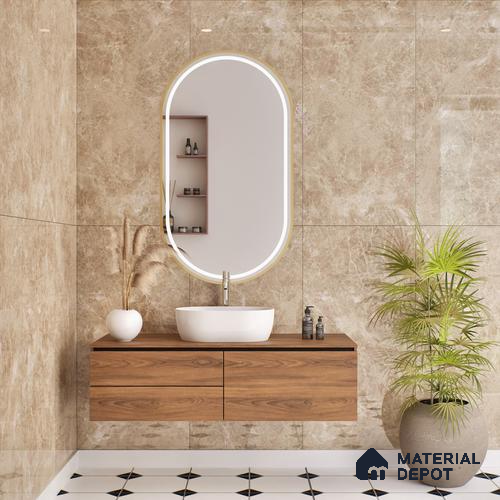 Budget Friendly Marble Floor & Wall Tile Value For Money TL 05592 Brown Logger 4 ft x 2 ft - Vitrified Glossy Finish -9 mm | 7 Random Design | Suitable for Living Room, Bedroom & Bathroom