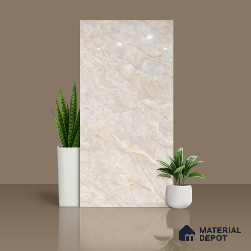 Budget Friendly Marble Floor & Wall Tile Value For Money TL 05596 Natural Lucia 4 ft x 2 ft - Vitrified Glossy Finish -9 mm | 4 Random Design | Suitable for Living Room, Bedroom & Bathroom