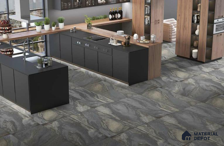 Stone Floor & Wall Tile TL 04456 Lucoto River 4 ft x 2 ft Digital Punch Matte Finish Vitrified Tile - 9 mm | 4 Random Design | Suitable For Living Room, Bedroom, Bathroom