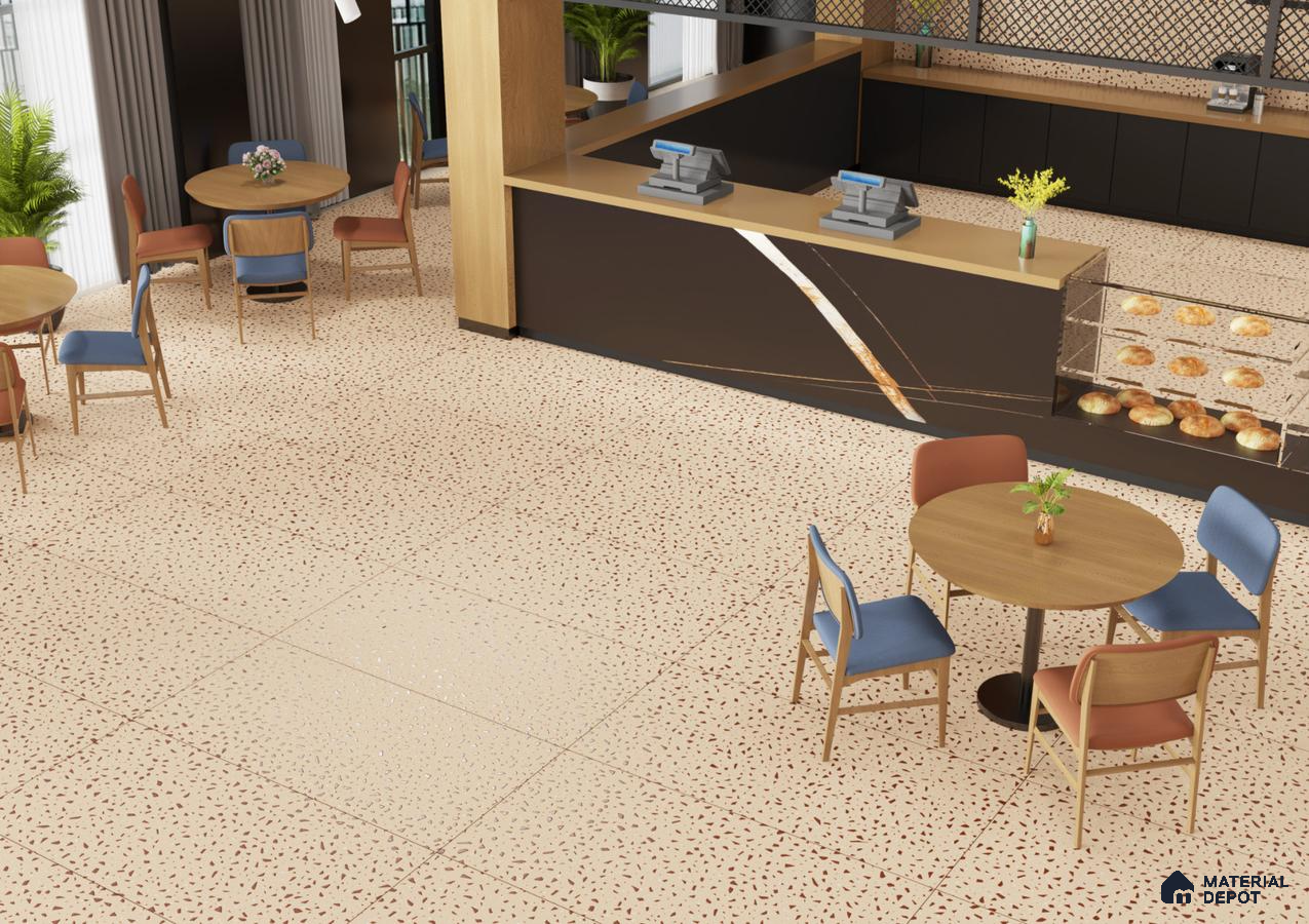 Spacious Modern Café with Terrazzo Flooring | Material Depot