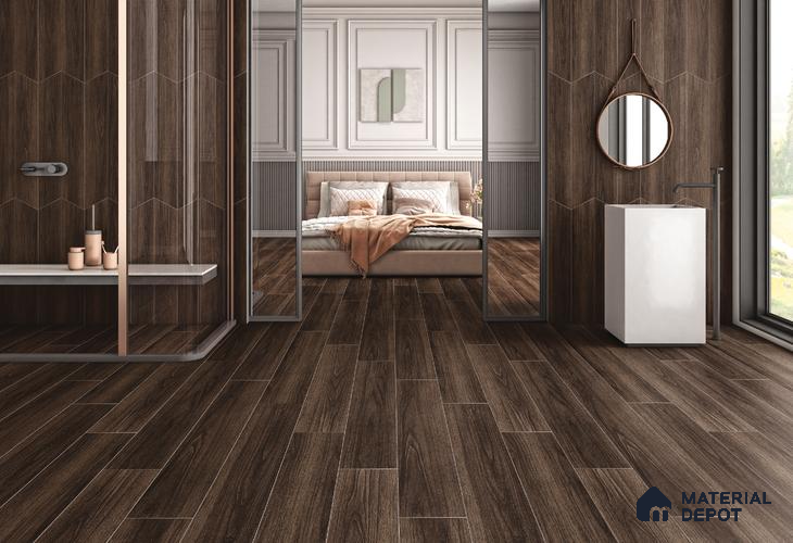 TL 01231 D Madera Walnut 1400x200 mm Matte Finish Vitrified Wooden Look Floor Tile - 9 mm | 2-3 mm Spacer is Mandatory