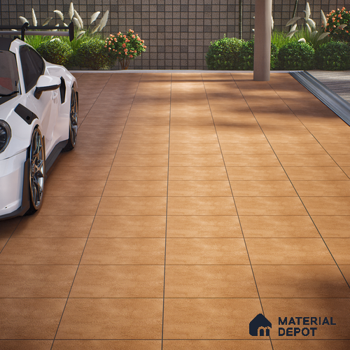 Parking Floor Tile TL 07576 Maple Dust | 16 x 16 inch | Anti Slip Matte Finish Heavy Duty Vitrified Tile - 12 mm | Suitable For High Traffic Areas, Terrace, Balcony | Pattern Alignment May Vary | 2-3 mm Spacer is Mandatory