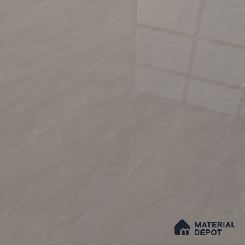 Marble Floor & Wall Tile TL 07098 Froges Grey 4 ft x 2 ft Glossy Finish Vitrified Tile - 9 mm | 3 Random Design | Suitable For living Room, Bedroom, Bathroom