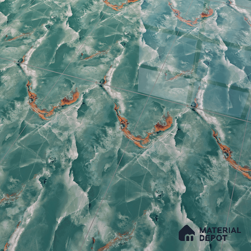 Marble Floor & Wall Tile TL 07133 Ozone Smeraldo 4 ft x 2 ft Glossy Finish Vitrified Tile - 9 mm | 3 Random Design | Suitable For living Room, Bedroom, Bathroom | Image 5