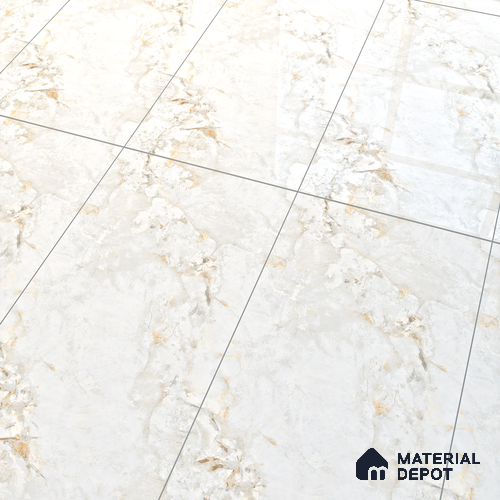 Marble Floor & Wall Tile TL 07125 Aang Gold 4 ft x 2 ft Glossy Finish Vitrified Tile - 9 mm | 3 Random Design | Suitable For living Room, Bedroom, Bathroom