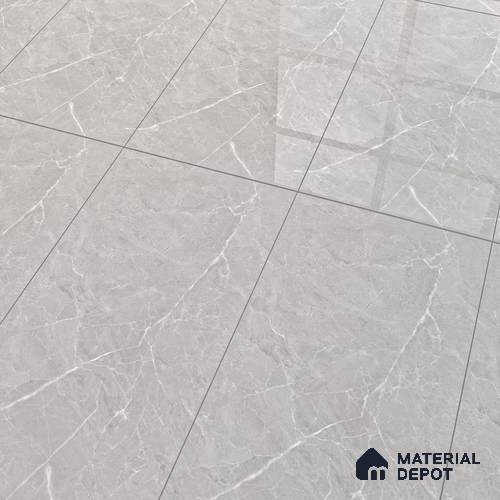 Marble Floor & Wall Tile TL 07135 Evora Silver 4 ft x 2 ft Glossy Finish Vitrified Tile - 9 mm | 3 Random Design | Suitable For living Room, Bedroom, Bathroom