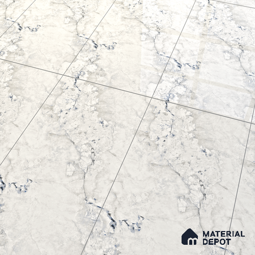Marble Floor & Wall Tile TL 07124 Aang Blue 4 ft x 2 ft Glossy Finish Vitrified Tile - 9 mm | 3 Random Design | Suitable For living Room, Bedroom, Bathroom