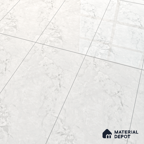 Marble Floor & Wall Tile TL 07126 Aang White 4 ft x 2 ft Glossy Finish Vitrified Tile - 9 mm | 3 Random Design | Suitable For living Room, Bedroom, Bathroom