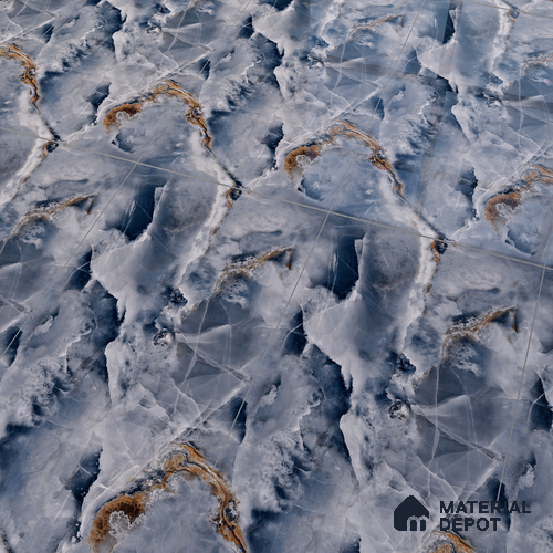 Marble Floor & Wall Tile TL 07129 Ozone Blue 4 ft x 2 ft Glossy Finish Vitrified Tile - 9 mm | 3 Random Design | Suitable For living Room, Bedroom, Bathroom