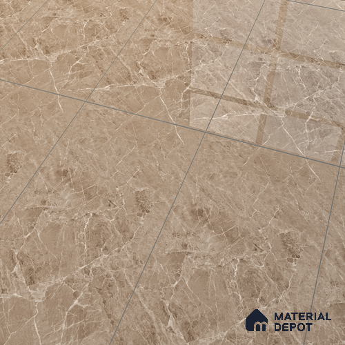 Marble Floor & Wall Tile TL 07134 Evora Natural 4 ft x 2 ft Glossy Finish Vitrified Tile - 9 mm | 3 Random Design | Suitable For living Room, Bedroom, Bathroom