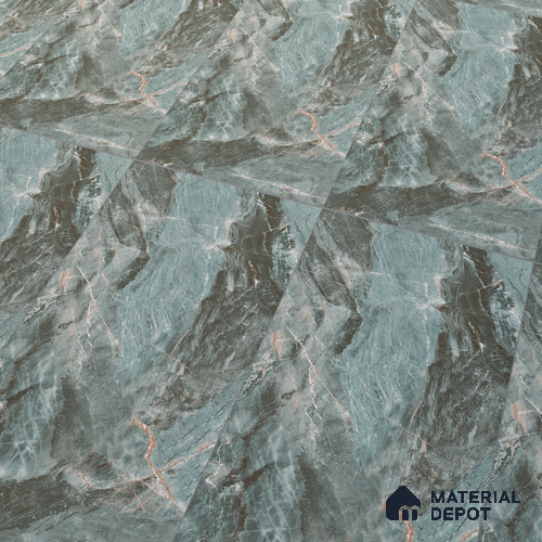 Marble Floor & Wall Tile TL 07157 Jerico Aqua 4 ft x 2 ft Matte Finish Vitrified Tile - 9 mm | 4 Random Design | Suitable For living Room, Bedroom, Bathroom