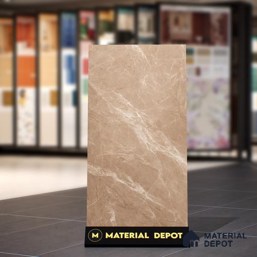 Marble Floor & Wall Tile TL 07092 Balki Brown 4 ft x 2 ft Matte Finish Vitrified Tile - 9 mm | 4 Random Design | Suitable For living Room, Bedroom, Bathroom