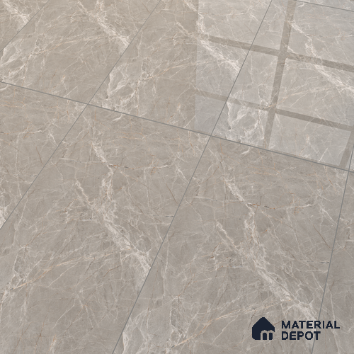 Marble Floor & Wall Tile TL 07093 B Balki Grey 4 ft x 2 ft Glossy Finish Vitrified Tile - 9 mm | 4 Random Design | Suitable For living Room, Bedroom, Bathroom | Image 5