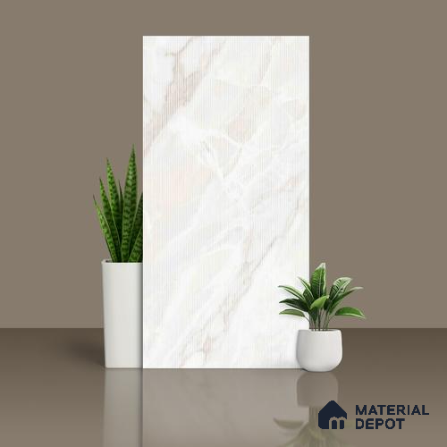 Marble Wall Tile TL 10261 B Liner Sparta Bianco 4 ft x 2 ft Matte Finish Vitrified Tile - 9 mm | 4 Random Design | Suitable For living Room, Bedroom, Bathroom