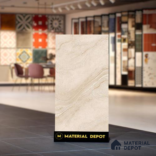 Marble Floor & Wall Tile TL 06082 Belfino Sand 4 ft x 2 ft Vitrified Matte Finish - 9 mm | 6 Random Design | Suitable For Living Room, Bedroom, Bathroom, Kitchen