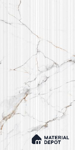 Marble Wall Tile TL 05518 B Prestige Regal Liner Statuario Decor 2 ft x 4 ft Vitrified Punch Carving Matte Finish - 9 mm | 3 Random Design | Suitable for Living Room, Bedroom, Bathroom