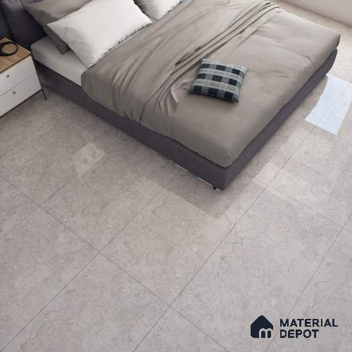 Grey Marble Floor & Wall Tile TL 06701 Gravier Frosted Russet 2 ft x 4 ft Vitrified Glossy Finish - 9 mm | 6 Random Design | Suitable for Living Room, Bedroom, Bathroom
