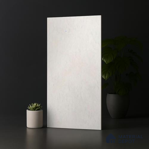 White Marble Floor & Wall Tile TL 06715 Gravier Oyster Shell 2 ft x 4 ft Vitrified Carving Matte Finish - 9 mm | 6 Random Design | Suitable for Living Room, Bedroom, Bathroom