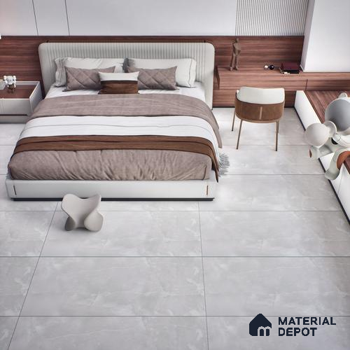 White Marble Floor & Wall Tile TL 07691  Onyx Elegant Bianco 4 ft x 2 ft Vitrified Carving Matte Finish - 9 mm |  | Suitable for Living Room, Bedroom, Bathroom